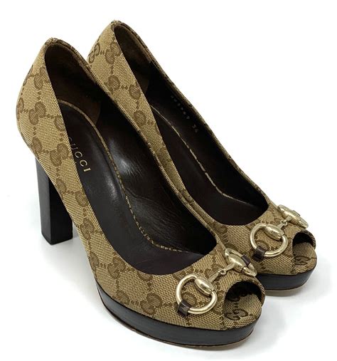 Gucci Monogram Shoes In Women's Heels for sale 